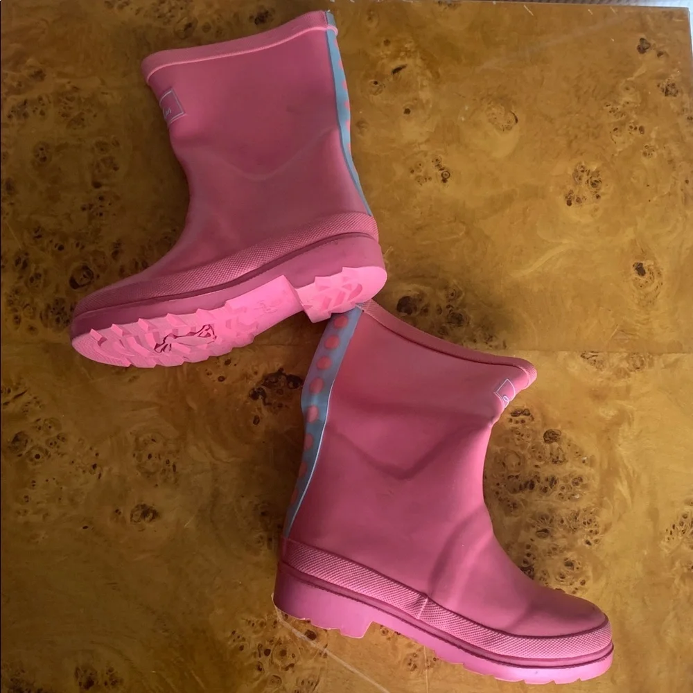 Joules Pink Rain Boot Girls 12